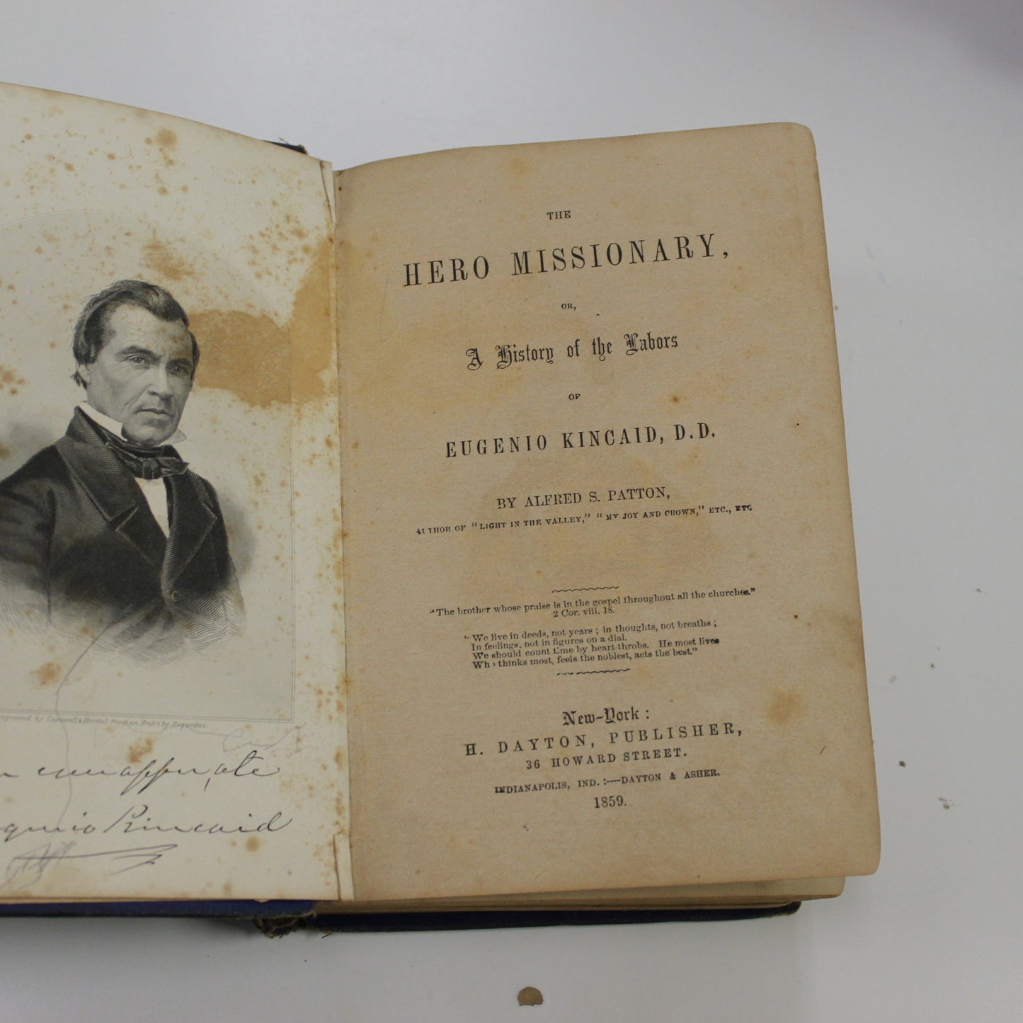 THE HERO MISSIONARY OR A HISTORY OF THE LABORS OF EUGENIO KINCAID, D.D.