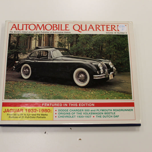 AUTOMOBILE QUARTLY VOL 18 NUMBER 4: JAGUAR, CHEVROLET, DODGE CHARGER 500