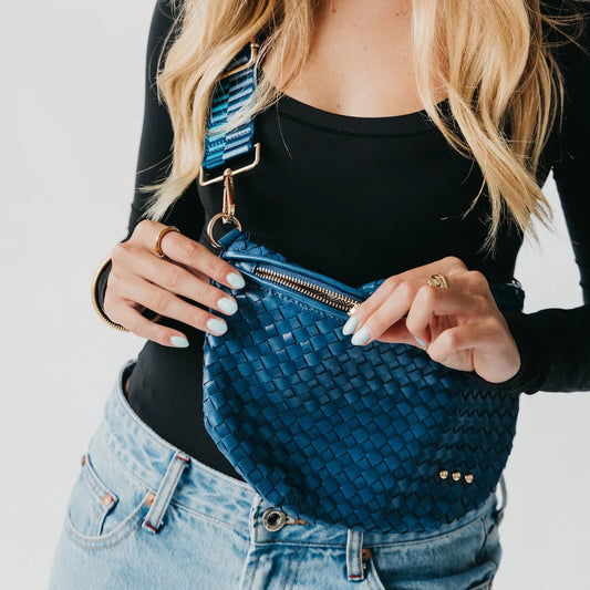 PRETTY SIMPLE - WESTLYN WOVEN BUM BAG  - DENIM BLUE